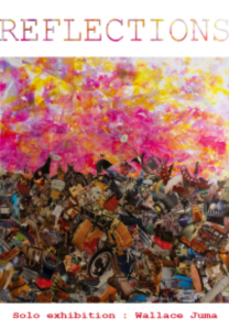 Inspired by the notorious Dandora dumpsite, Wallace Juma's 2 dimensional collages on canvas and the 3 dimensions found object heads reflect back to the society the environmental and social injustices suffered by the people living in the environs of the dumpsite.