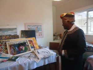 Writer David Maillu who also paints, designs houses and books, acts and recites poetry, speaks about his paintings