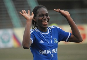 Asisat Oshoala with Rivers Angels of Nigeria's Port Harcourt