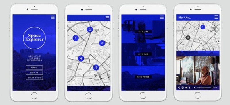 The Space Explorer smartphone app also uses GPS technology to trigger the sounds and stories behind each image as you get closer to it, making it a properly immersive experience