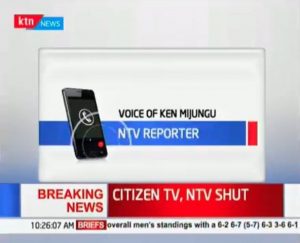 The Communications Authority of Kenya switched off three television and radio stations for defying President Uhuru Kenyatta’s order to editors at a meeting on January 26, 2018 not to cover the planned swearing in of the opposition leader, Raila Odinga
