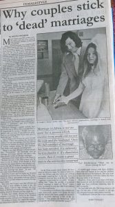 Is it any surprise that some couple opt to live together without being married and those who are legally married either stick in dead marriages or just 'separate' (move out to live separately) without being divorced? 